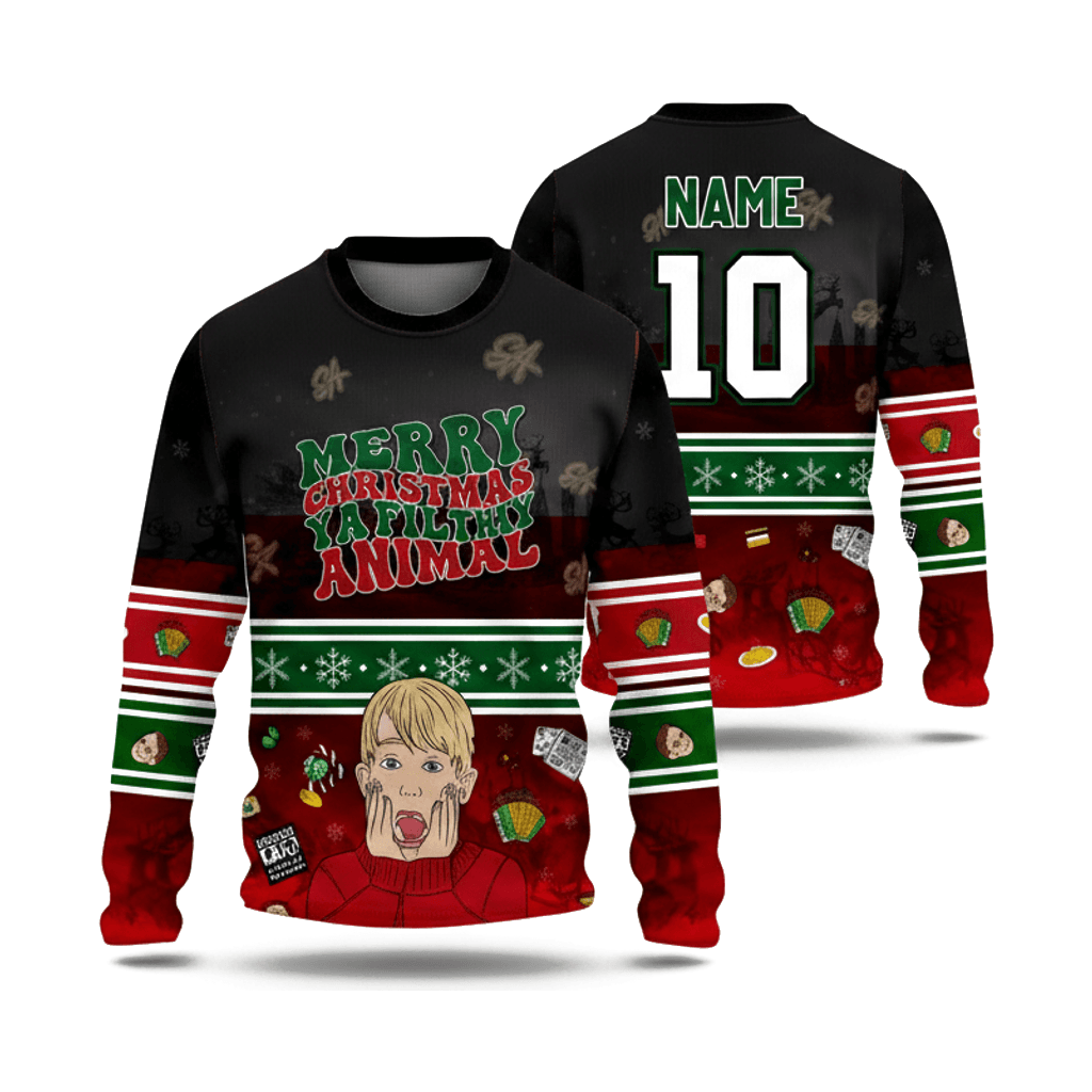 Christmas Long Sleeve example, front and back