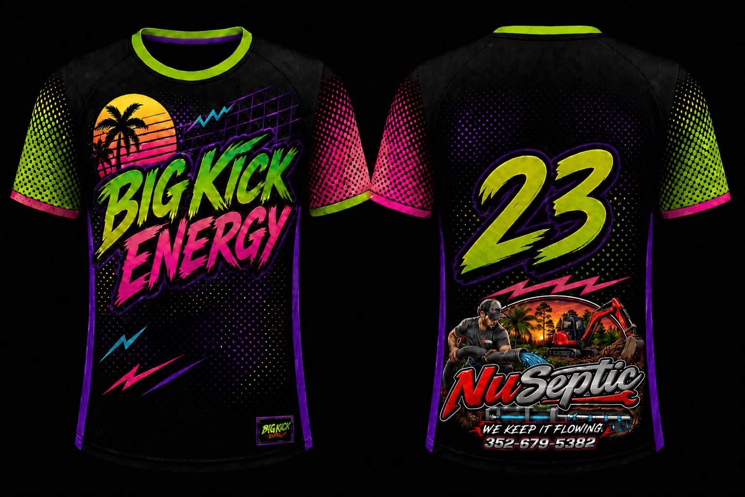 Big Kick Energy custom kickball jersey mockup