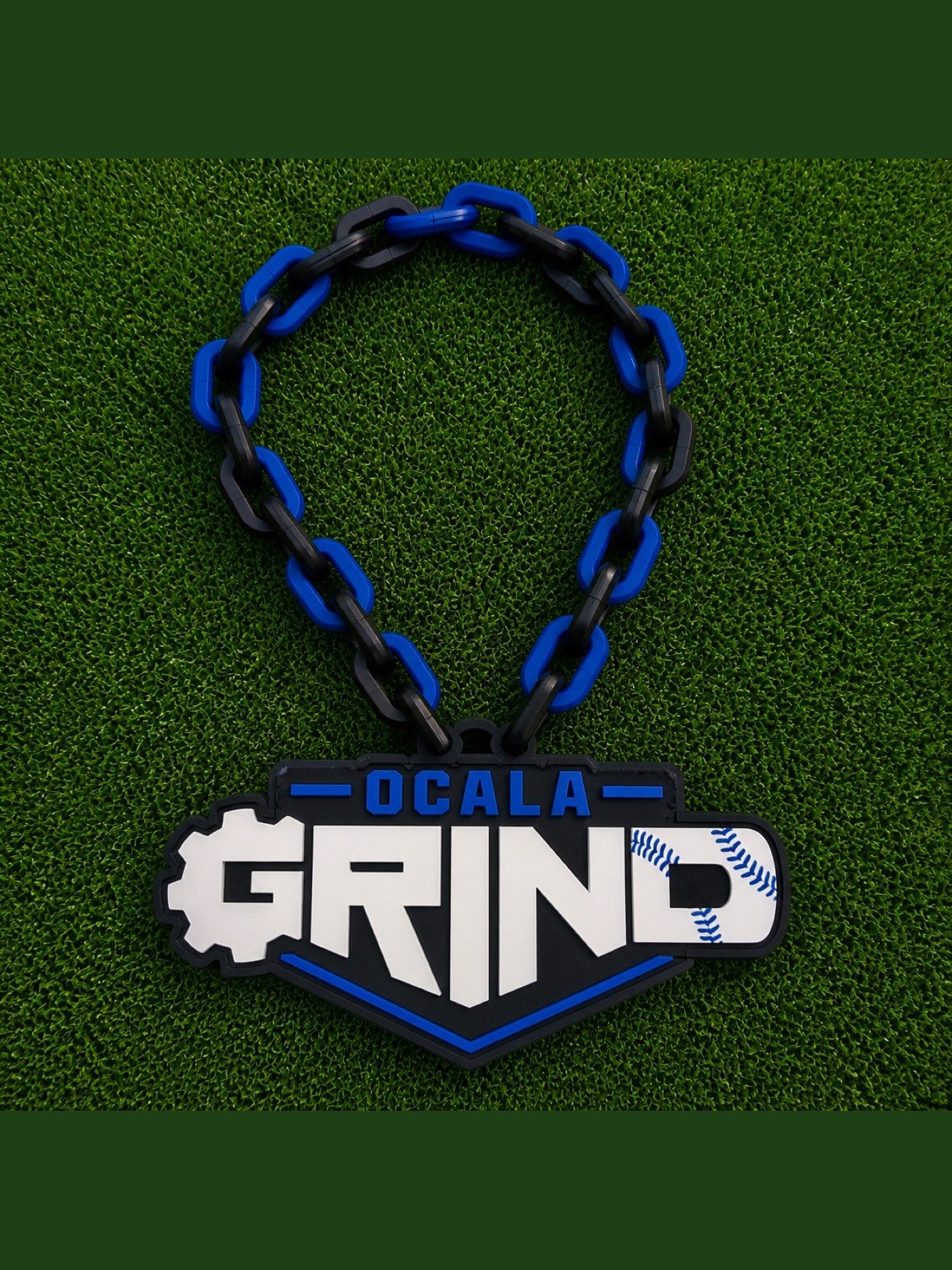 Ocala Grind blue and black custom baseball hype chain - Slugger Athletics Ocala FL